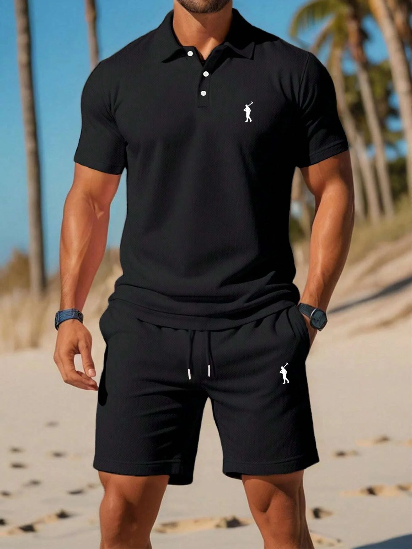 Golf Equipment Drawing - Conjunto de Roupa de Golfe Masculina