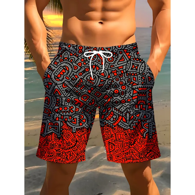 Golf Equipment Drawing - Shorts de Praia Masculinos com Estampa
